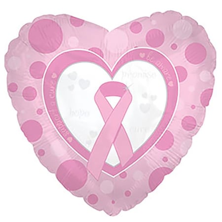 BREAST Cancer Awareness PINK Bow RIBBON Heart 3 Mylar Foil Balloons Kit SET